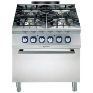 Cucina 4 fuochi a gas con forno professionale elettrico