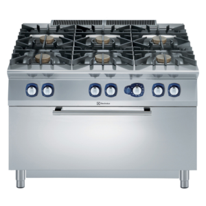 Cucina professionale 6 fuochi con forno gas